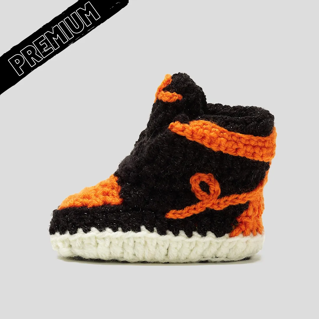 Baby Crochet IB-1 Pumpkin (Soft felt non-slip bottom & Shoe Box)