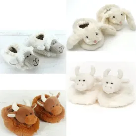 Baby Slippers Cream - (0-6Months) - Cow, Sheep and Bunny Designs Available