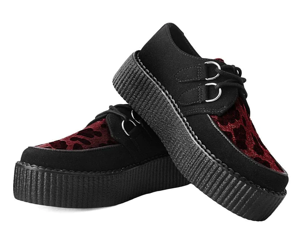 Black & Burgundy Leopard D-Ring Mondo Creeper