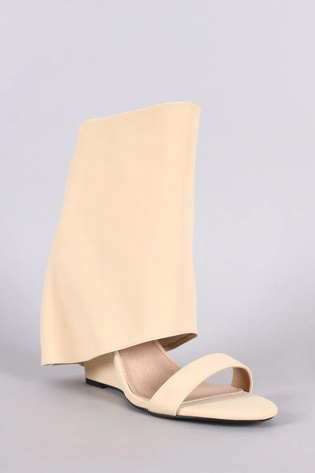 Boot Shaft Open Toe Wedge Heels