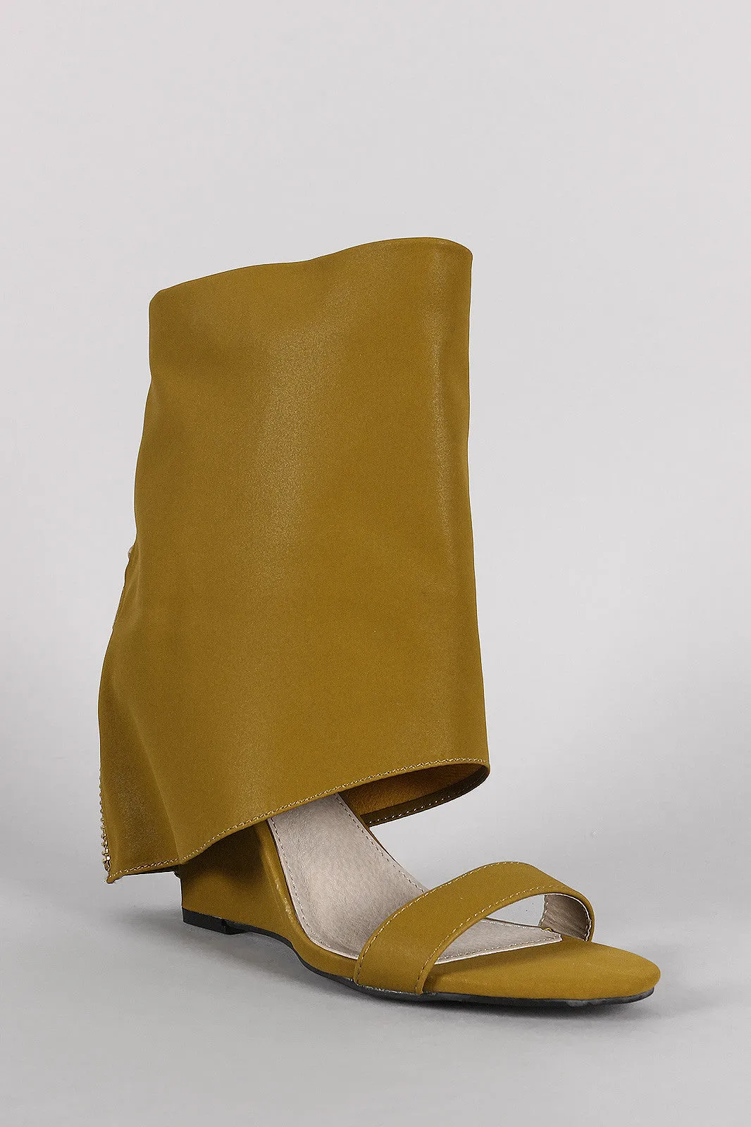 Boot Shaft Open Toe Wedge Heels