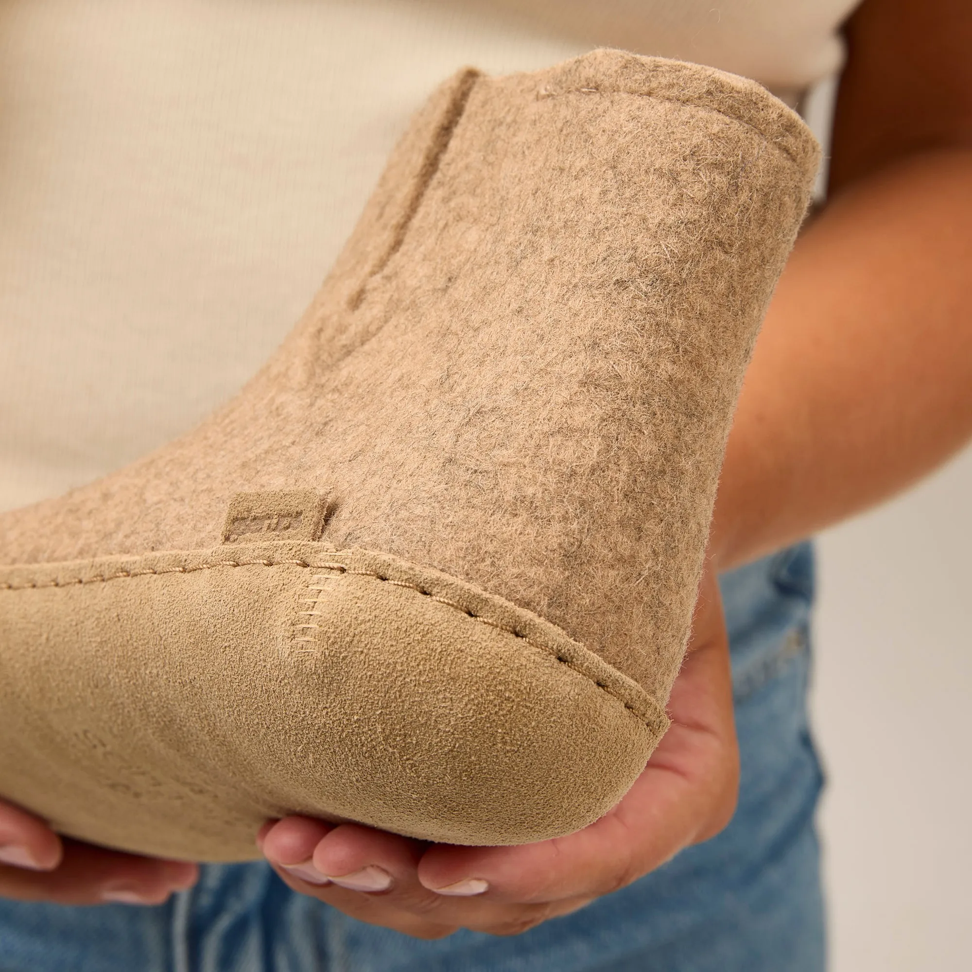 Boot with leather sole - Sand