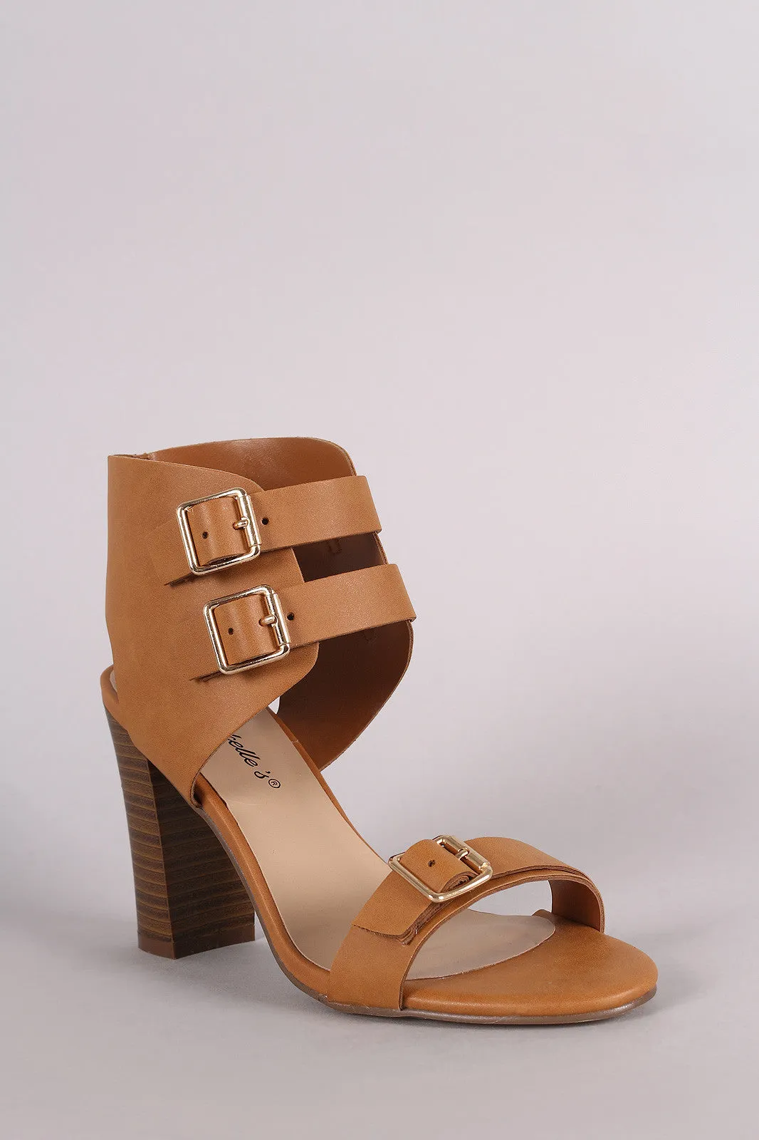 Breckelle Buckled Ankle Cuff Chunky Heel