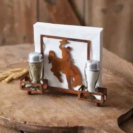 Cowboy Salt Pepper and Napkin Caddy