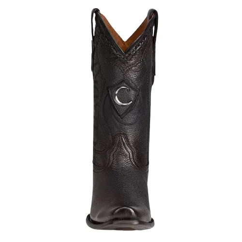 CUADRA Men's Black Deer Laser & Embroidery Round Toe – CU682