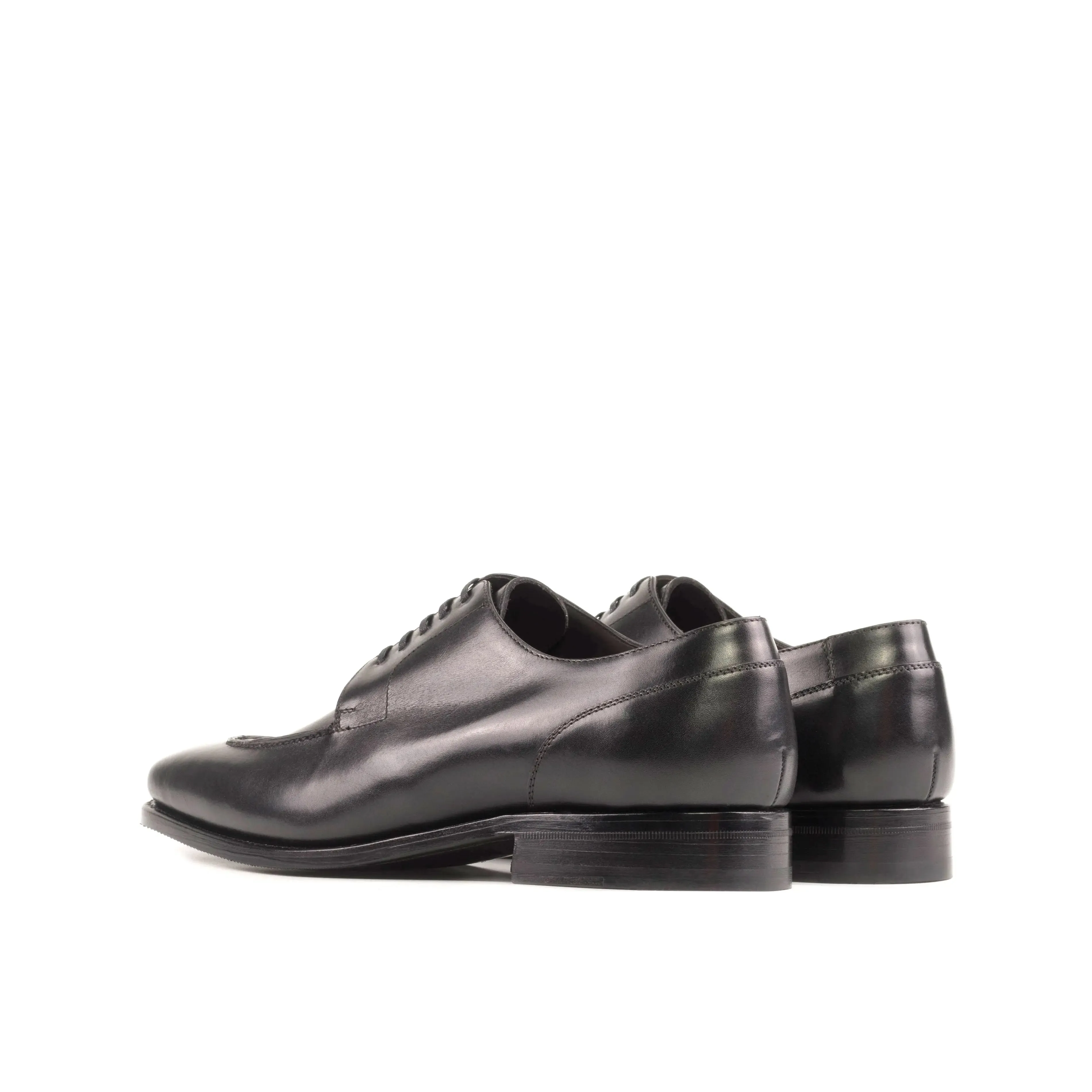 DapperFam Lorenzo in Black Men's Italian Leather Derby Split Toe