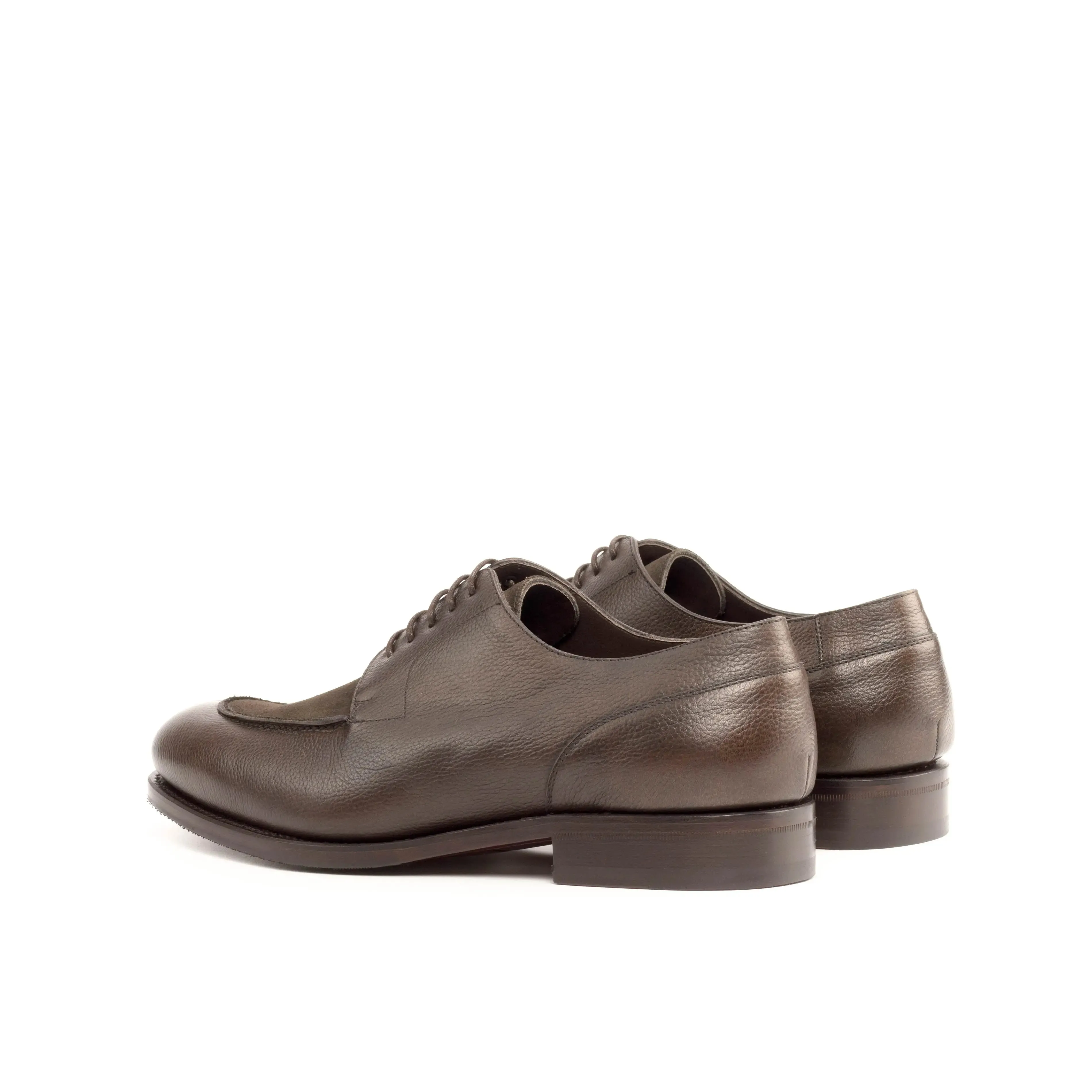 DapperFam Lorenzo in Dark Brown Men's Lux Suede & Italian Full Grain Leather Derby Split Toe