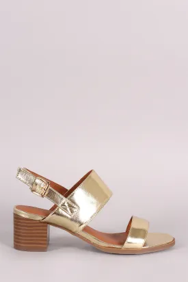 Double Band Slingback Chunky Heel