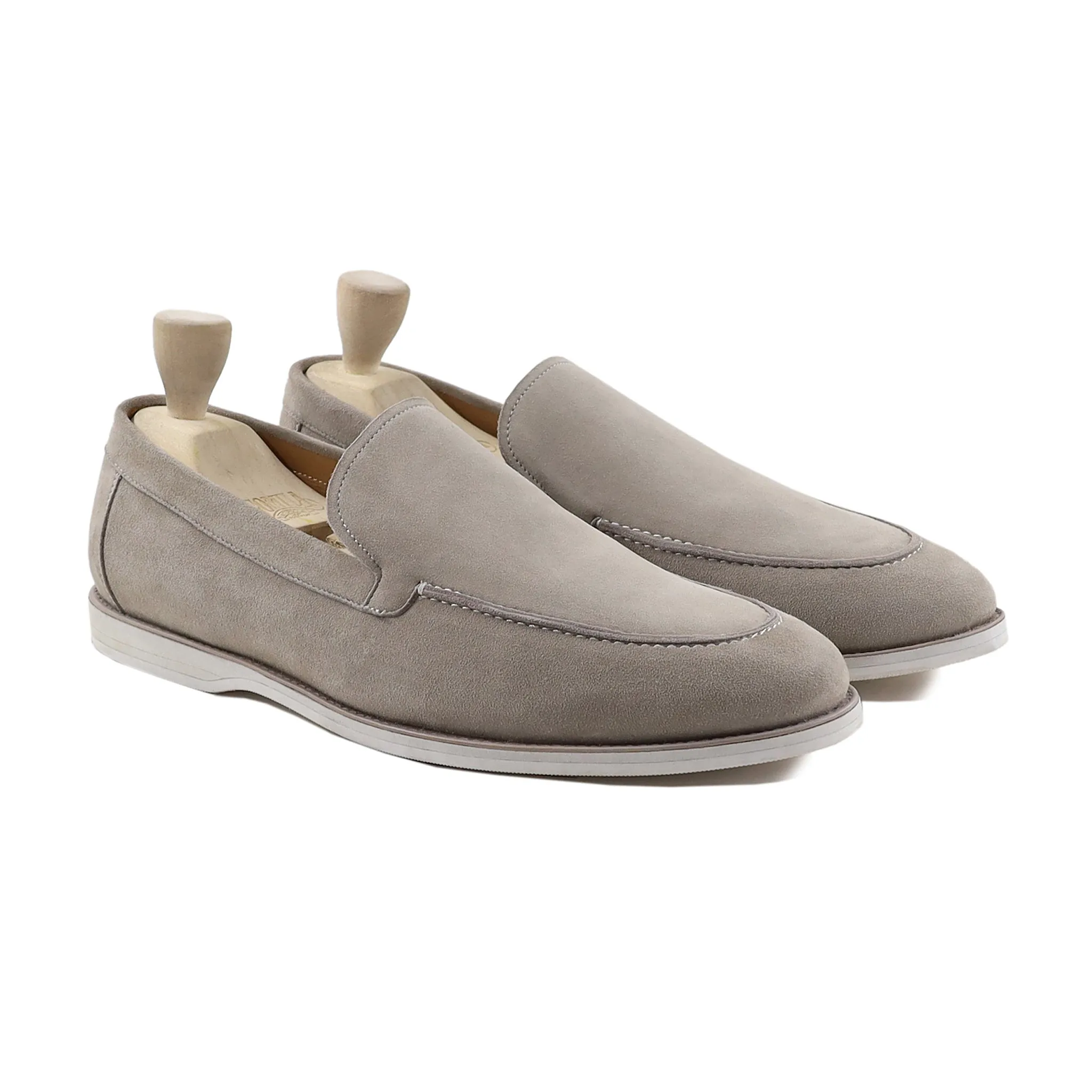 Finkle - Men's Steel Grey Kid Suede Loafer