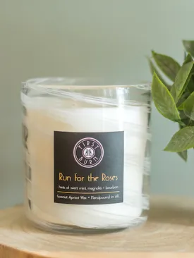 First Burn Run for the Roses Candle White Swirl - 15oz