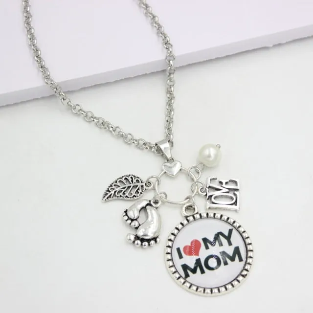 Football MOM Necklace with MOM Charms