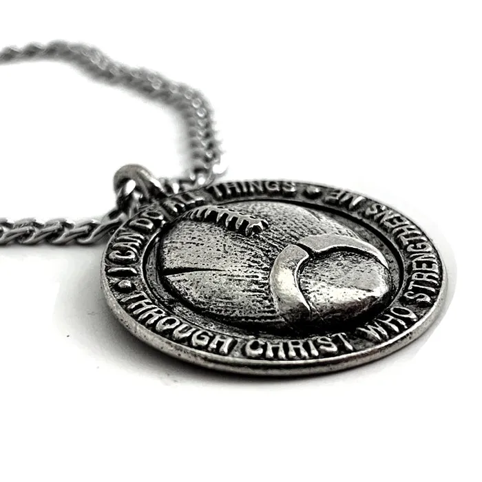 Football Necklace Pewter On Chain