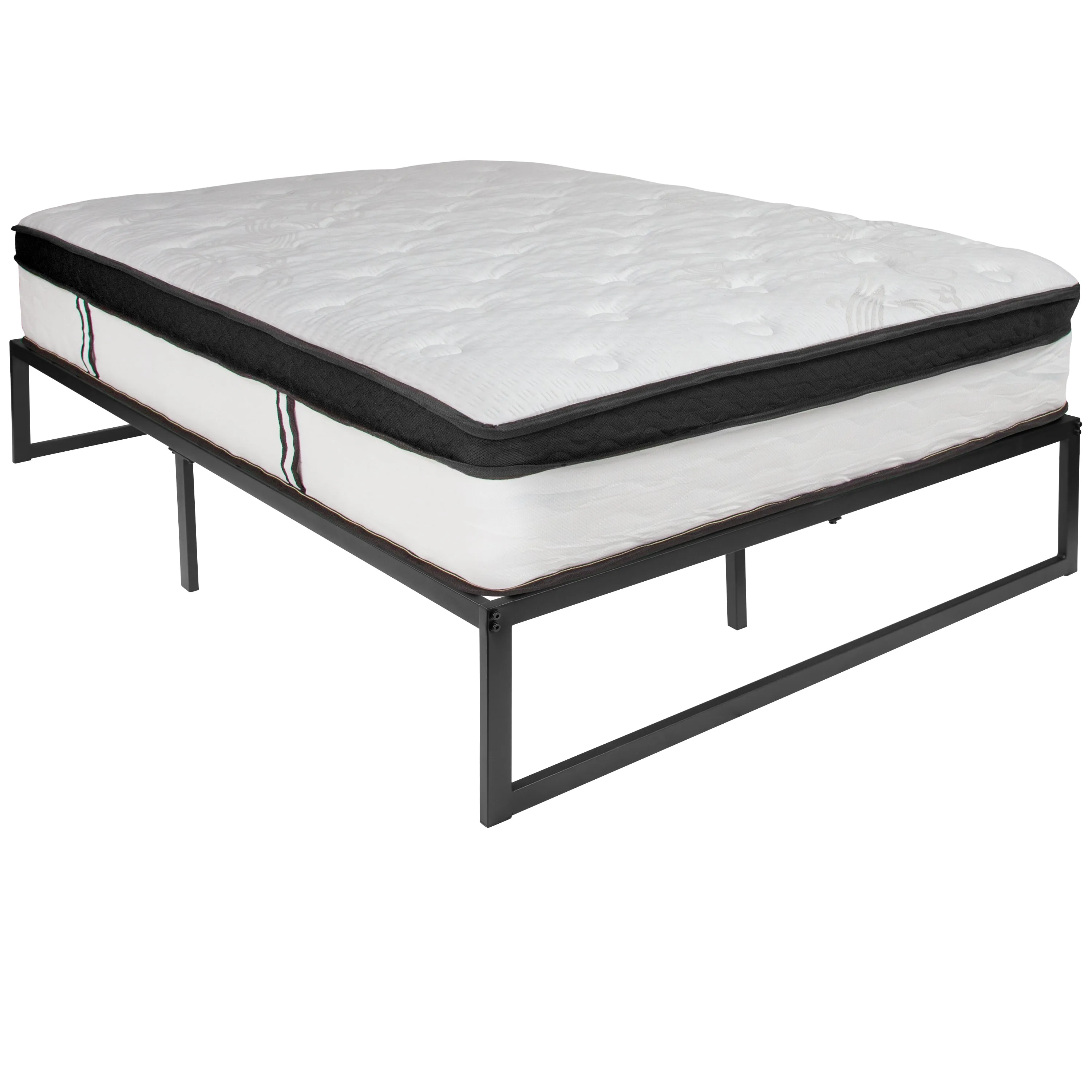 Full Bed Frame & Mattress Set XU-BD10001-12MFM-F-GG