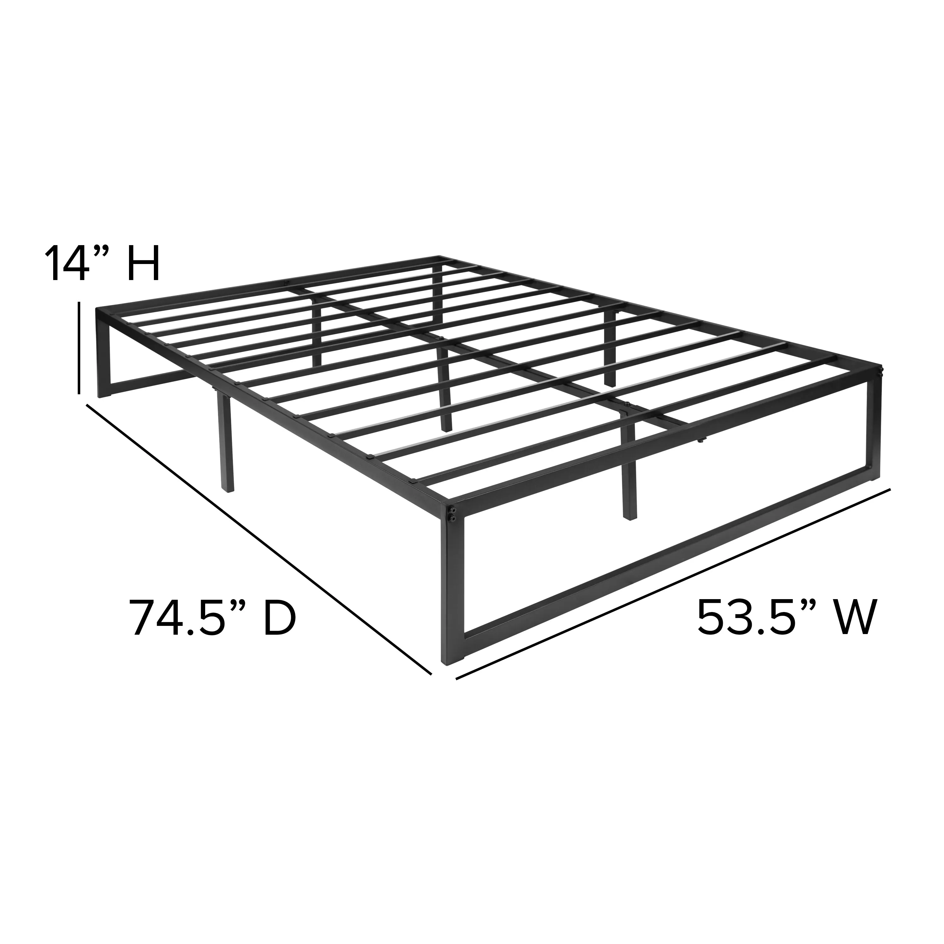 Full Bed Frame & Mattress Set XU-BD10001-12MFM-F-GG