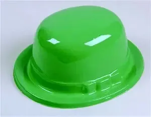 Green Plastic Derby - 12/Pack