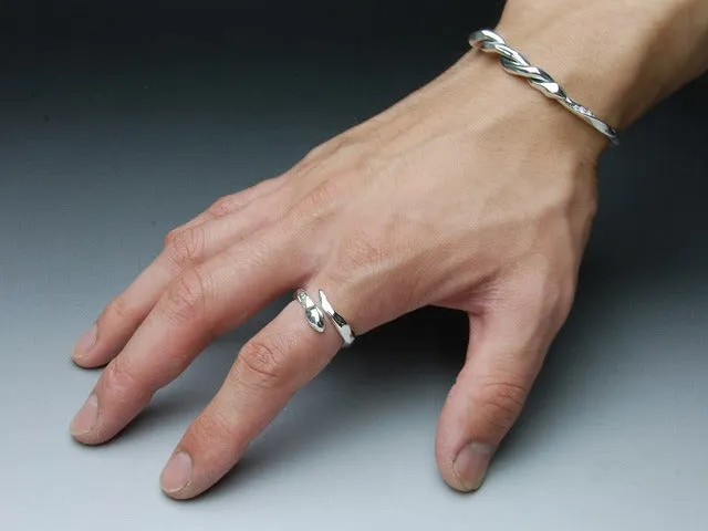 Hammered Snake Ring