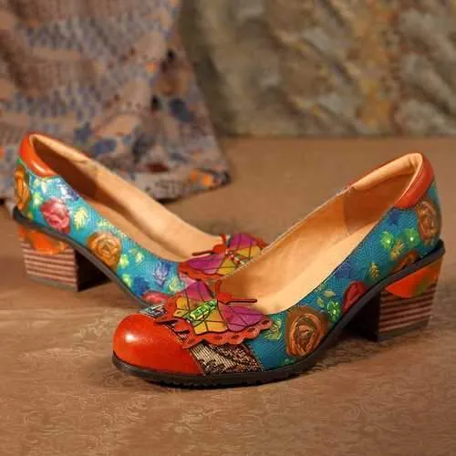 Hand Painted Butterfly Pumps