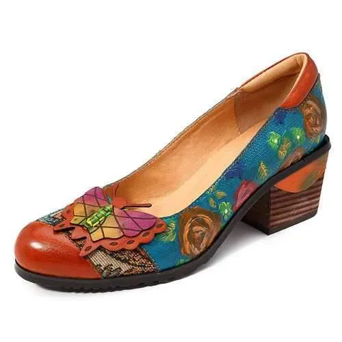 Hand Painted Butterfly Pumps