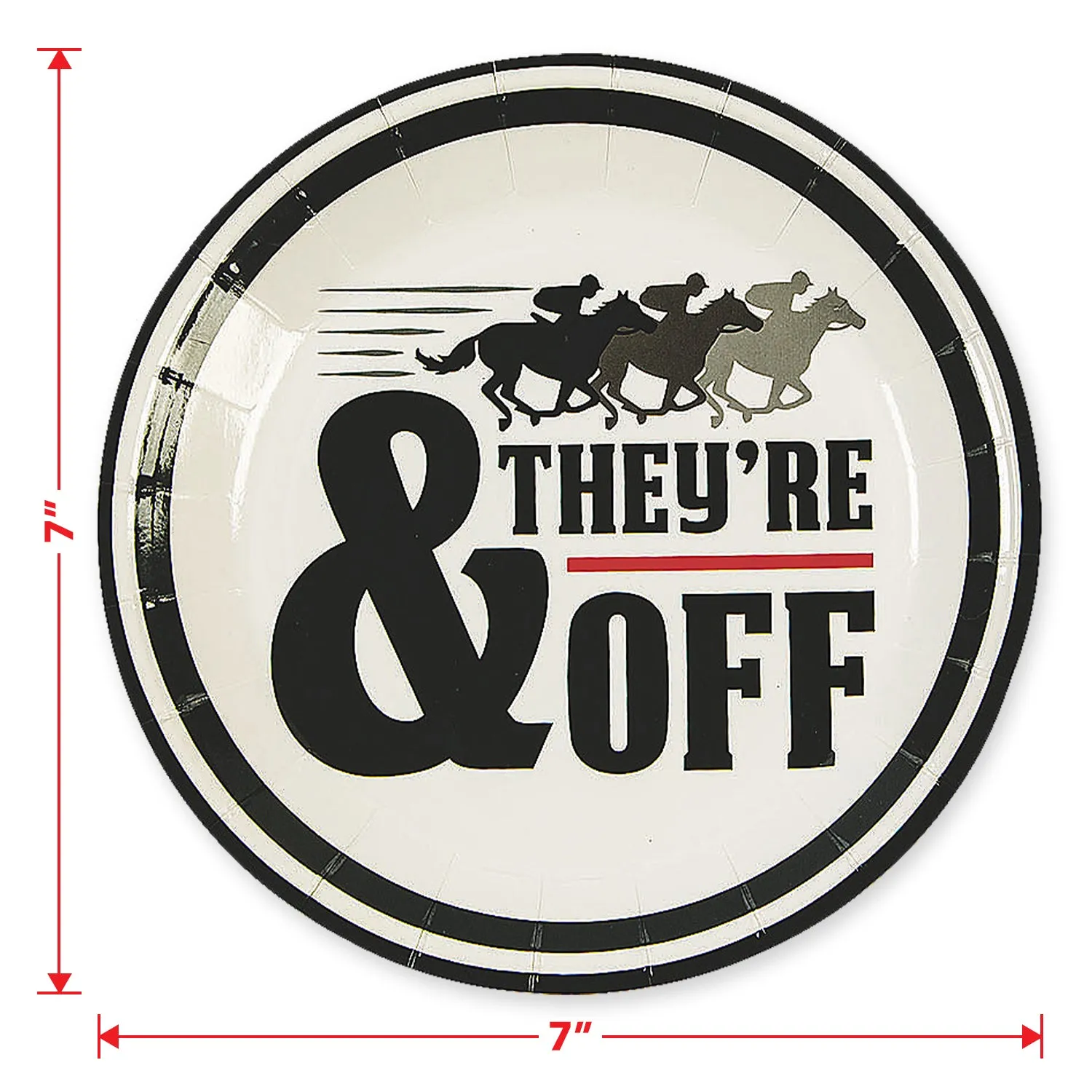 Horse Racing Derby Party"& They're Off" Paper Dessert Plates and Beverage Napkins (Serves 16)