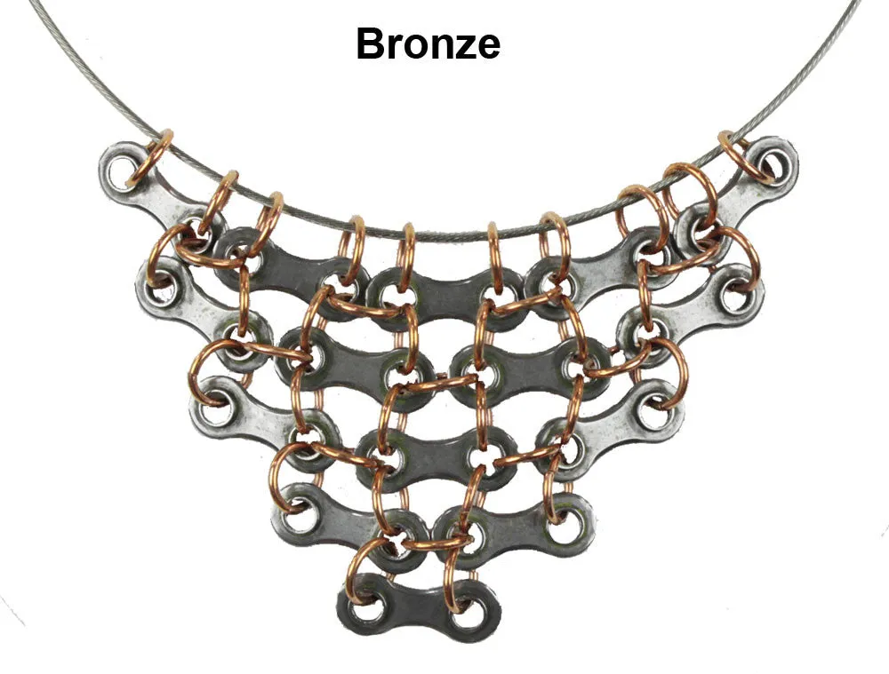 Inverted Chain Link Triangle on Cable Necklace