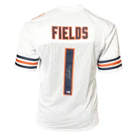 Justin Fields Signed Chicago White Football Jersey (Beckett)