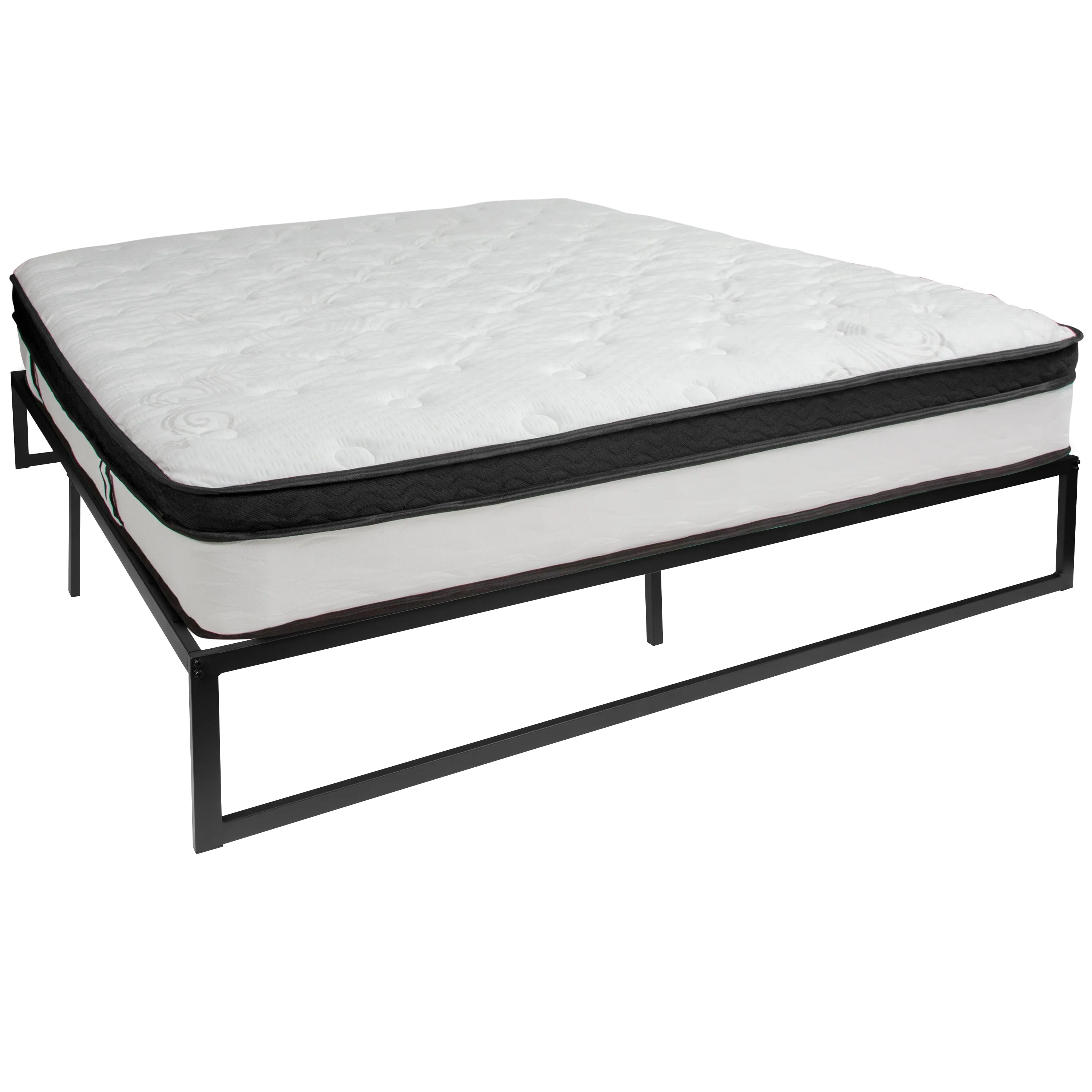 King Bed Frame & Mattress Set XU-BD10001-12MFM-K-GG