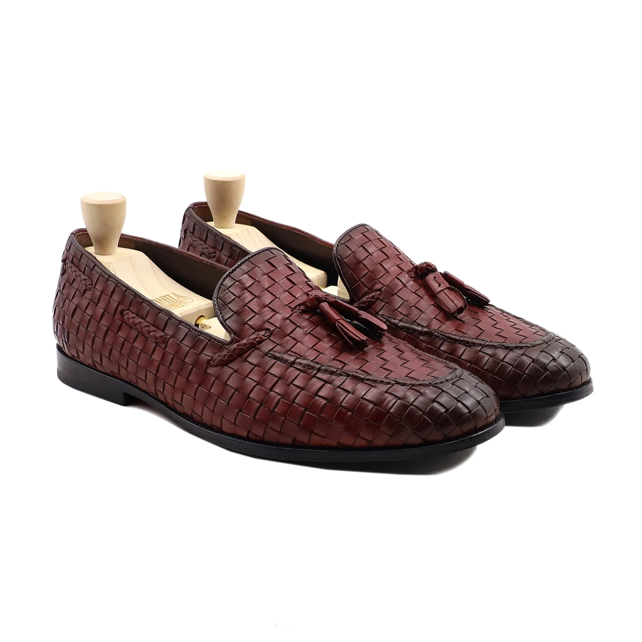 Louuisville - Men's Oxblood Hand Woven Calf Leather Loafer