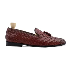 Louuisville - Men's Oxblood Hand Woven Calf Leather Loafer