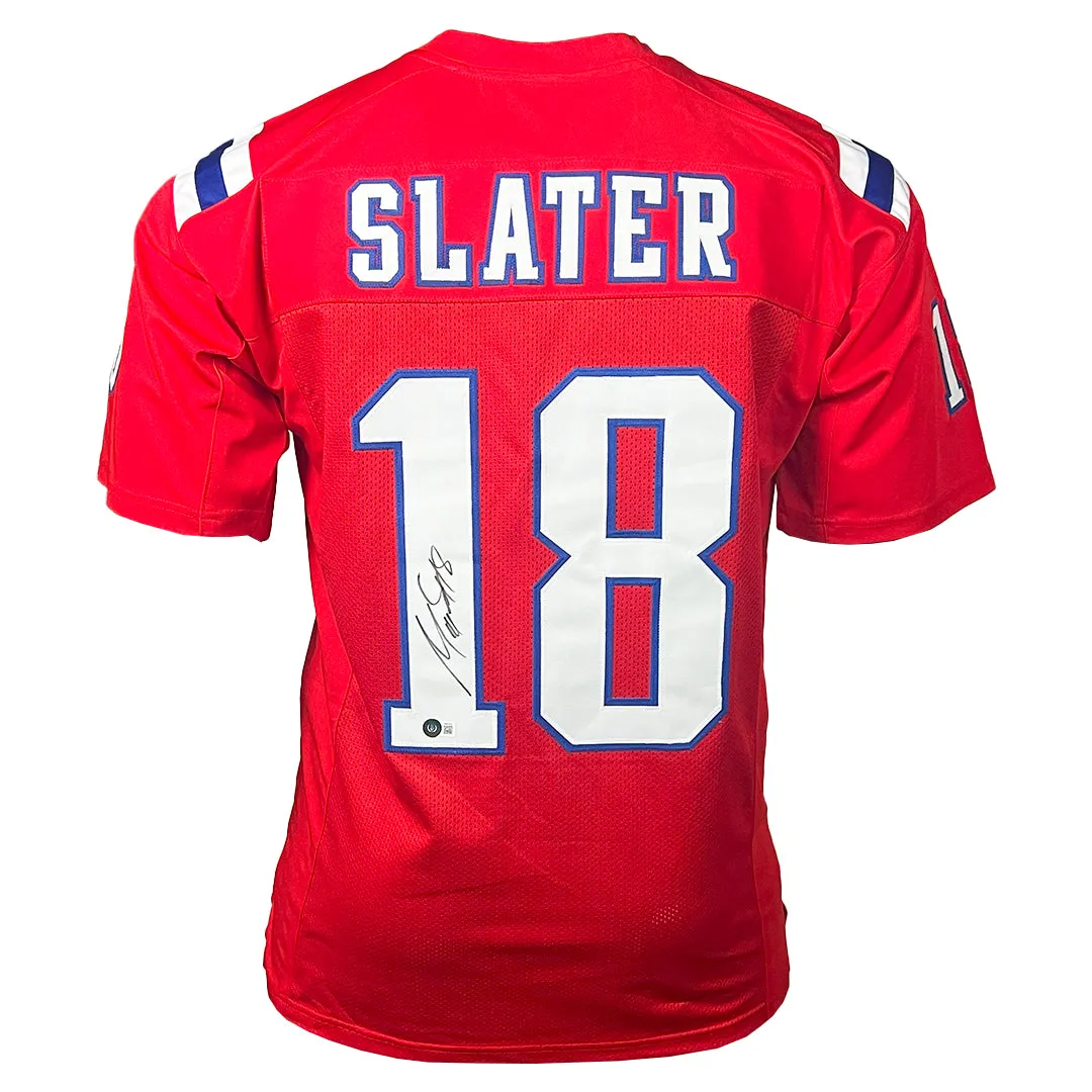 Matthew Slater Signed New England Red Football Jersey (Beckett)