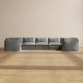 Modular Performance 7-Seater U-Sectional in Ash | Relaxed Blend