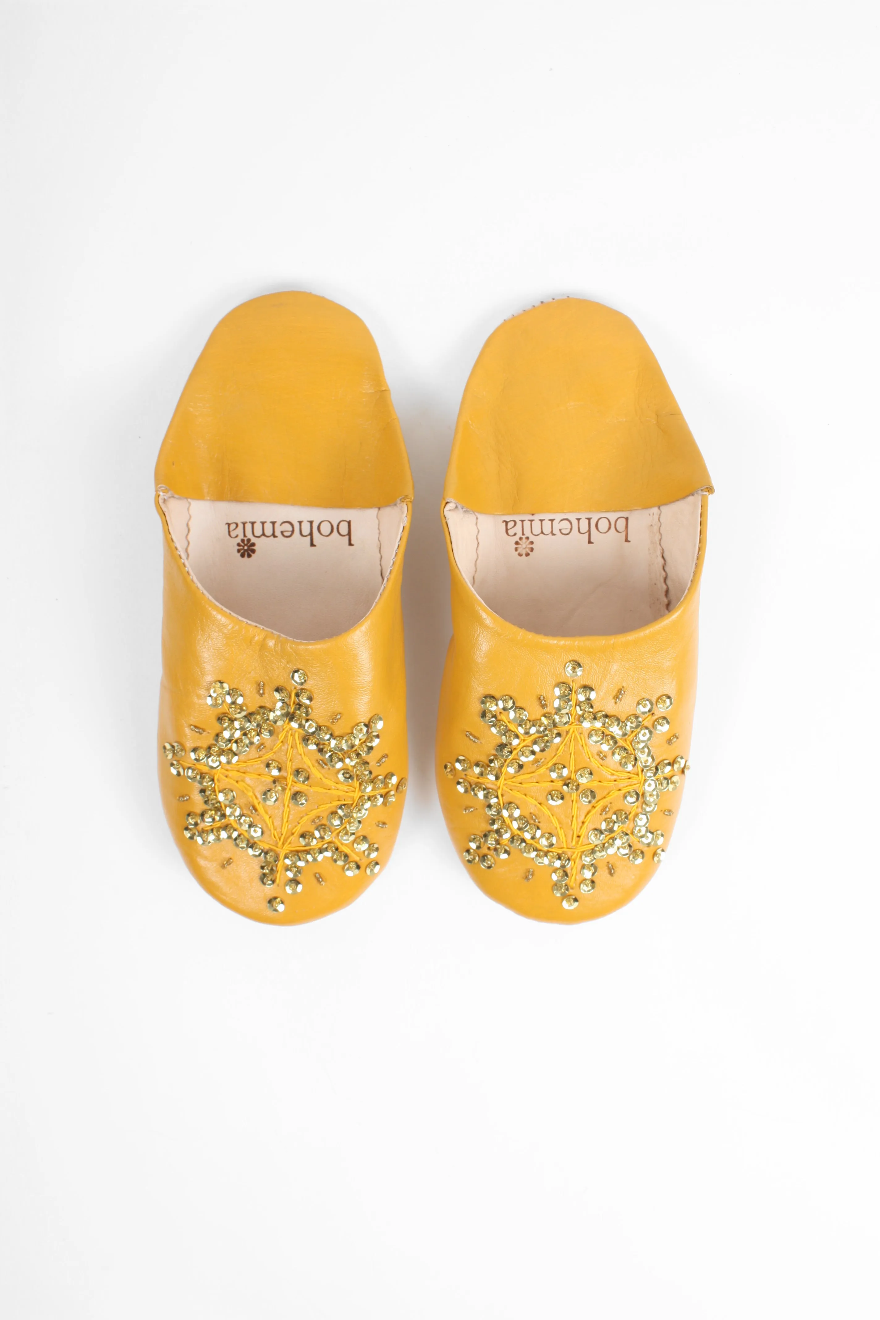 Moroccan Babouche Sequin Slippers - Seconds, Small (Assorted Colours)