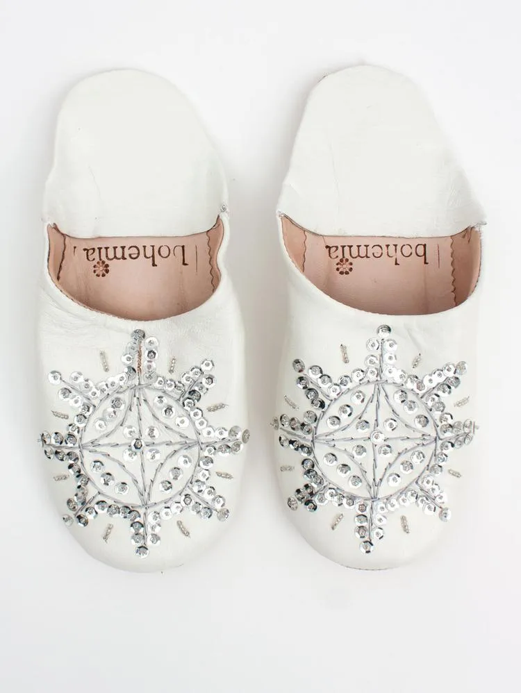 Moroccan Babouche Sequin Slippers - Seconds, Small (Assorted Colours)