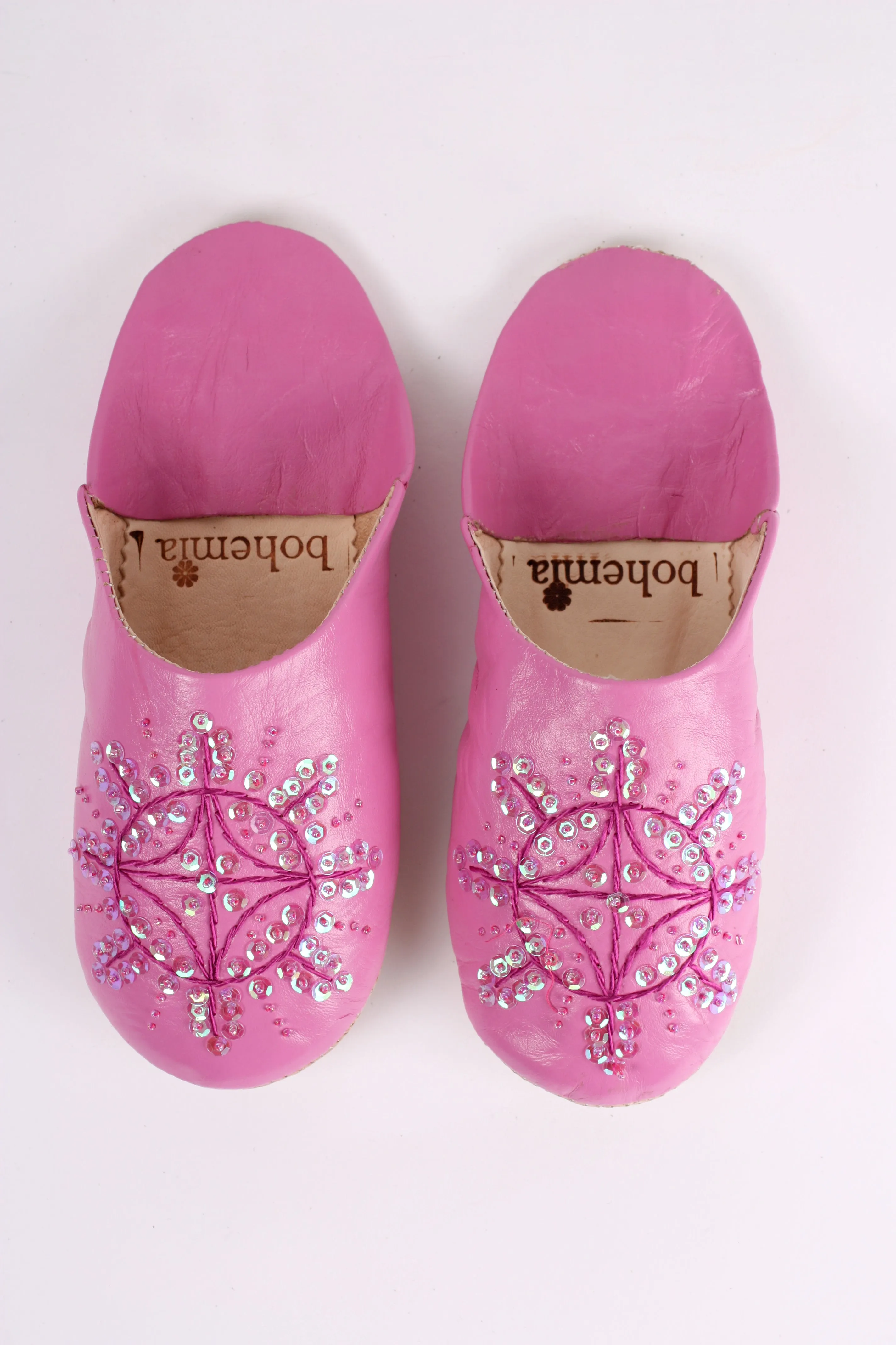 Moroccan Babouche Sequin Slippers - Seconds, Small (Assorted Colours)