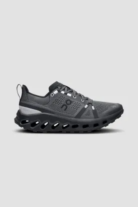 ON | Women's Cloudsurfer Trail shoe in Black/Eclipse