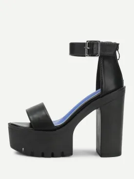 Peep Toe Ankle Strap Platform Heels