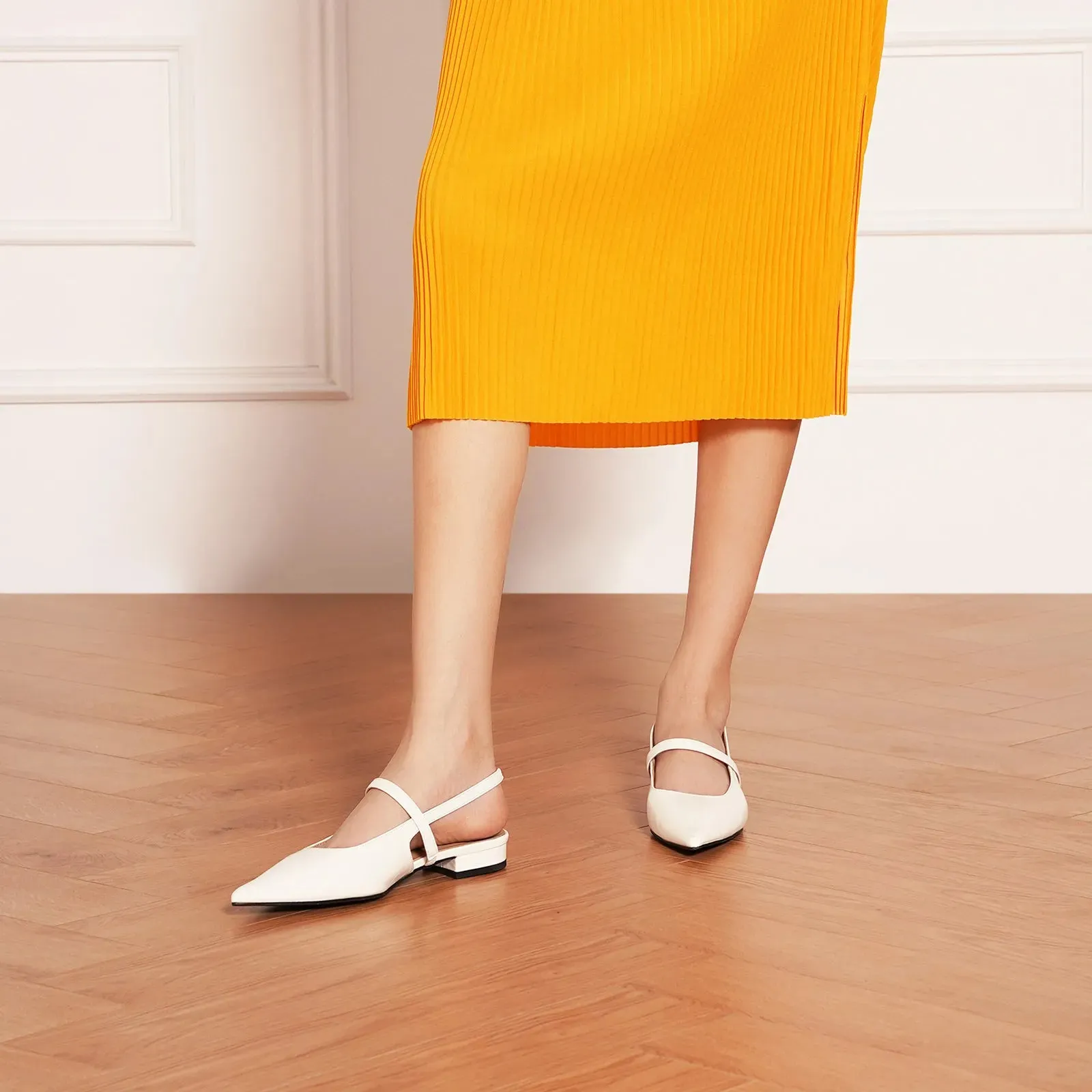 Pointed Toe Slingback Flats (Freya)