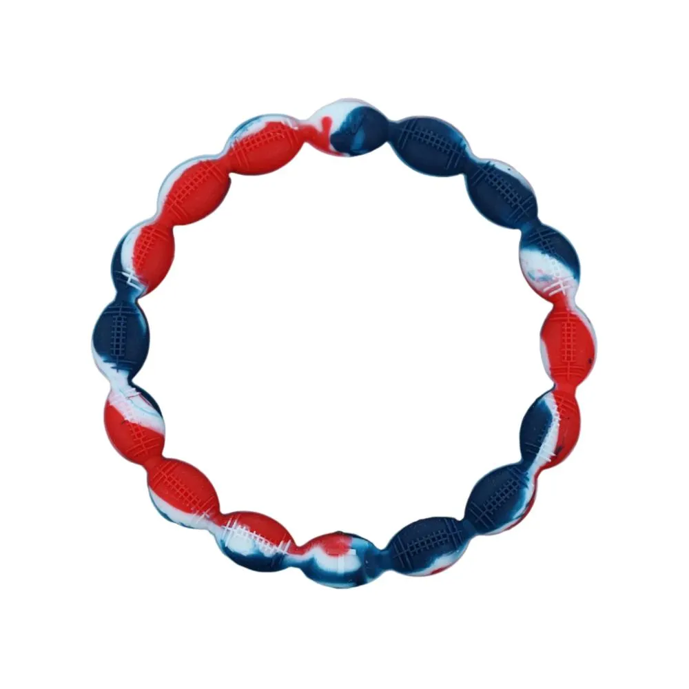 Power Band Football Bracelet | Red, White, & Blue