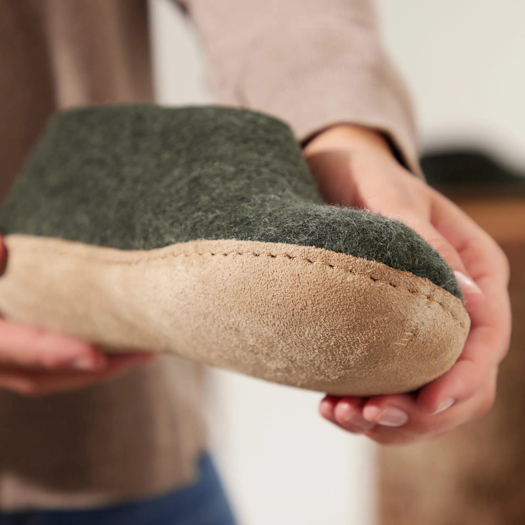 Shoe with leather sole - Forest