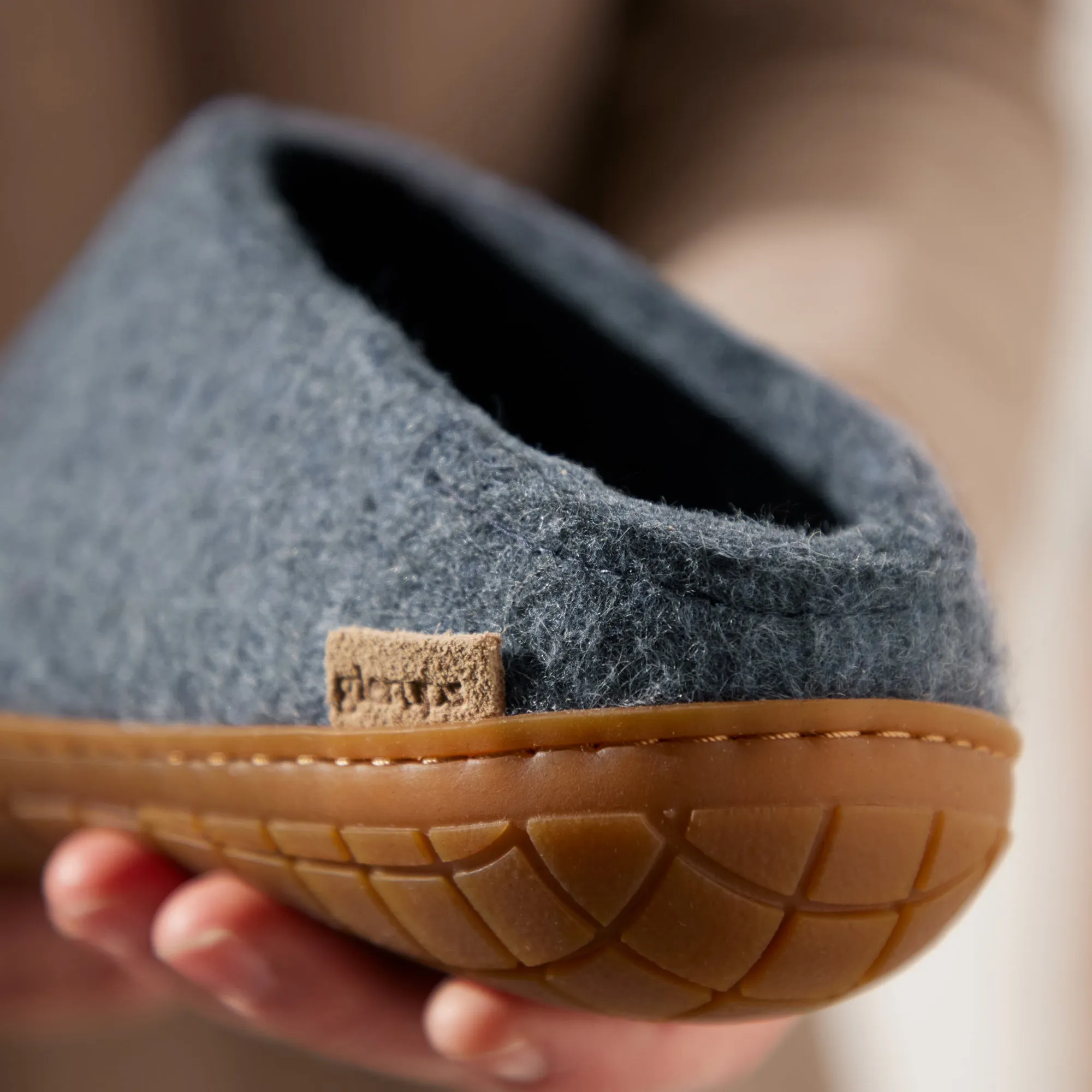 Slip-on with natural rubber sole - honey - Denim