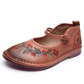 SOCOFY Genuine Leather Retro Handmade Flats Loafers