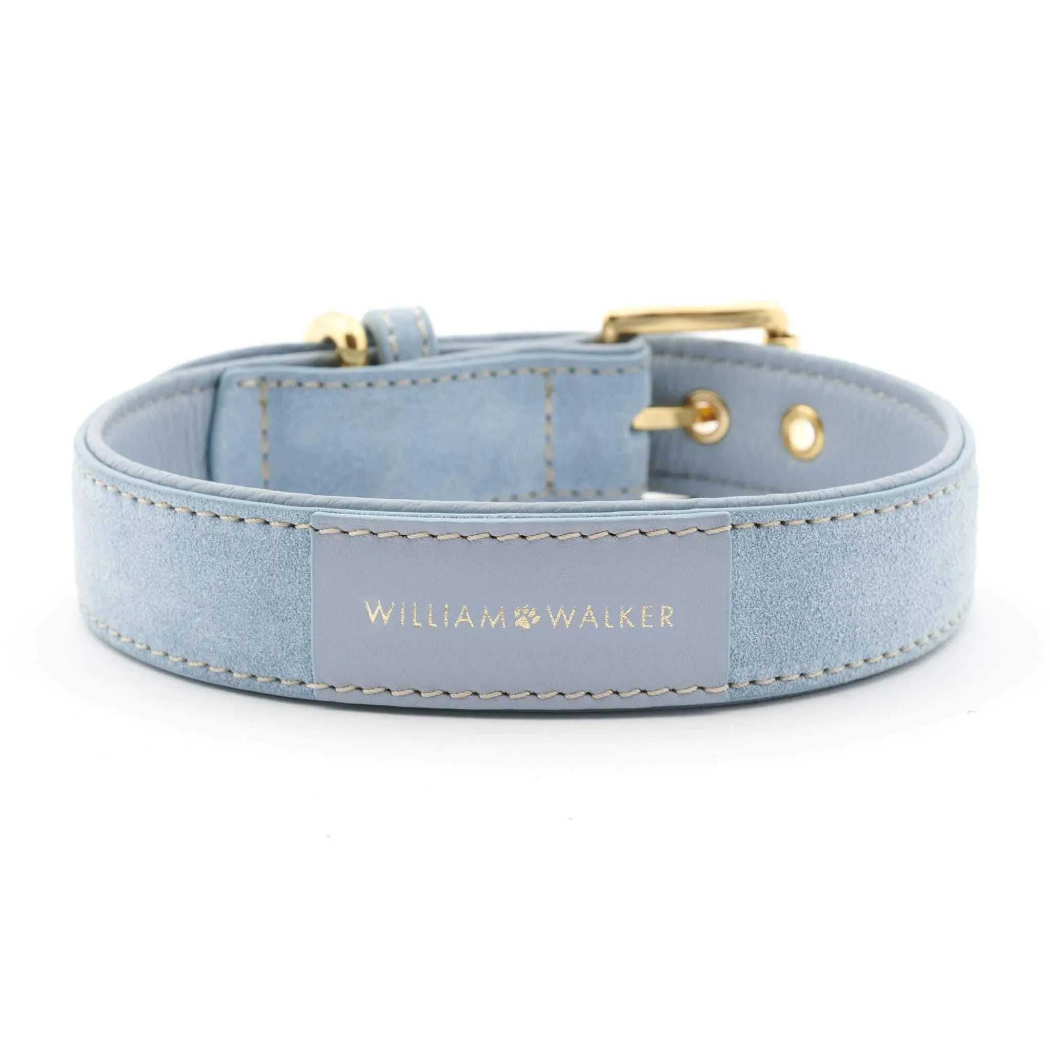 Suede Leather Dog Collar by William Walker - Sky