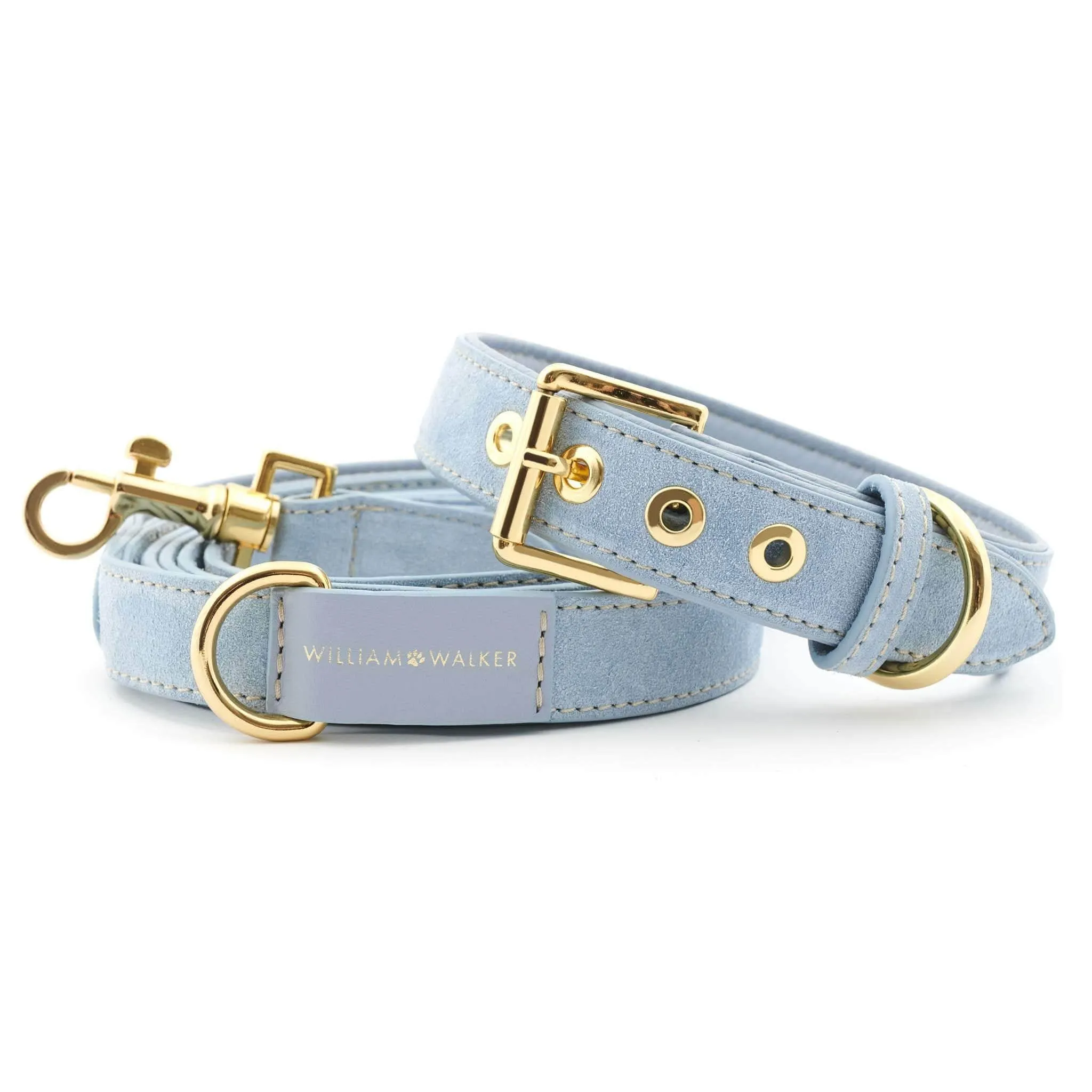 Suede Leather Dog Collar by William Walker - Sky