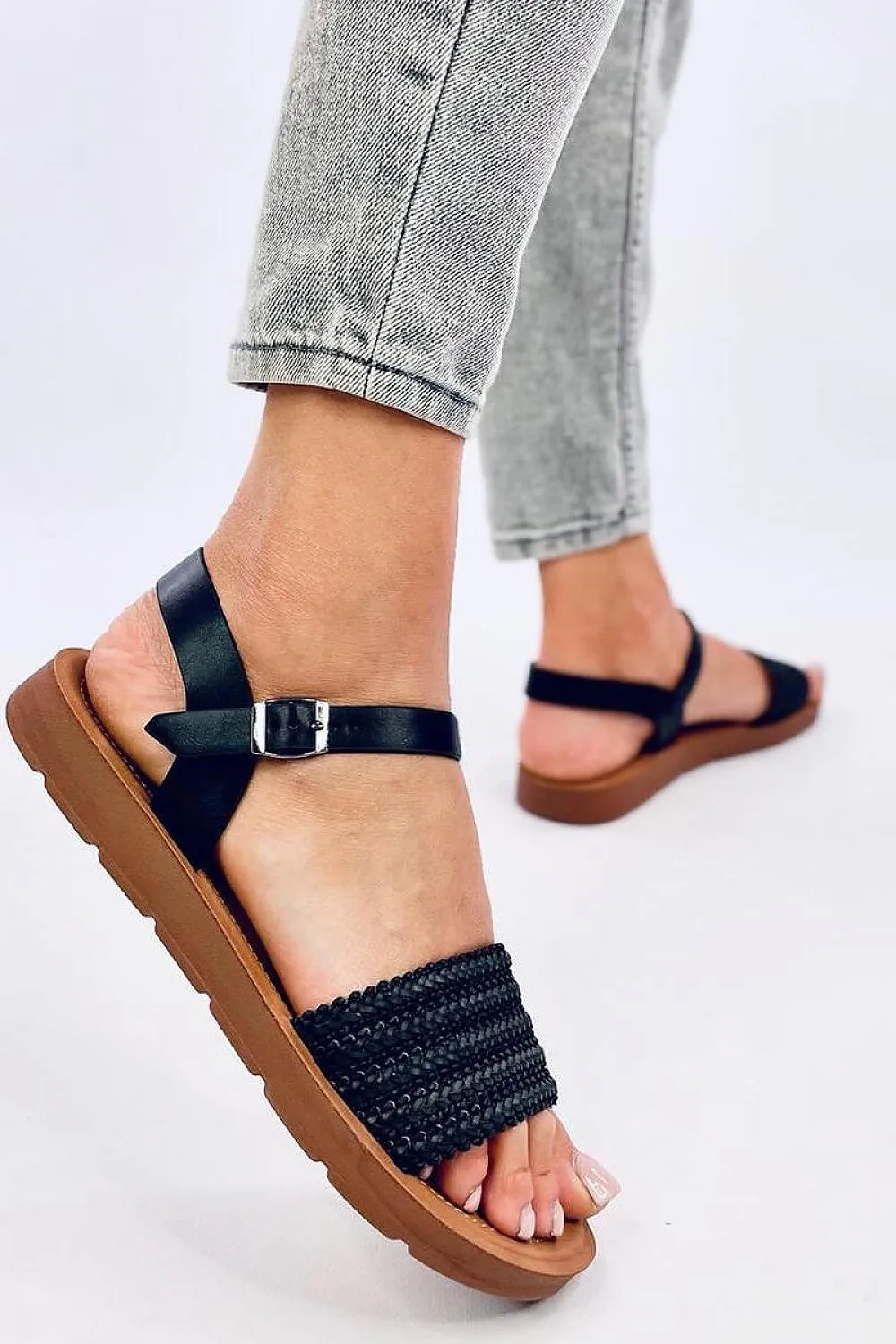 TEEK - Black Woven Boho Sandals