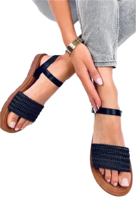 TEEK - Black Woven Boho Sandals