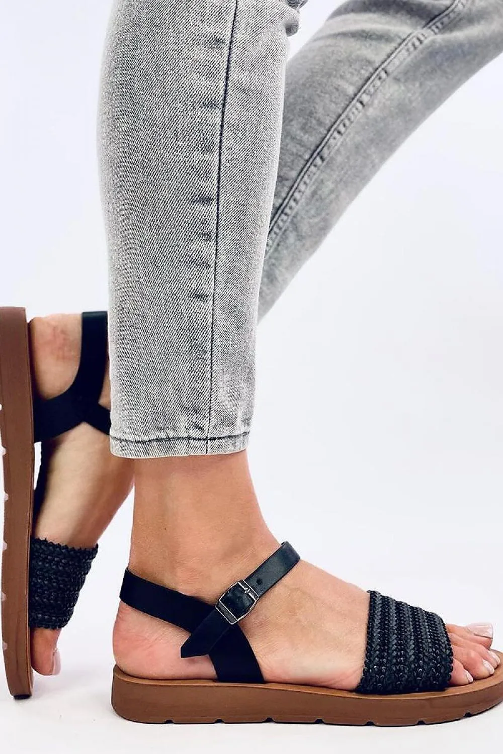 TEEK - Black Woven Boho Sandals