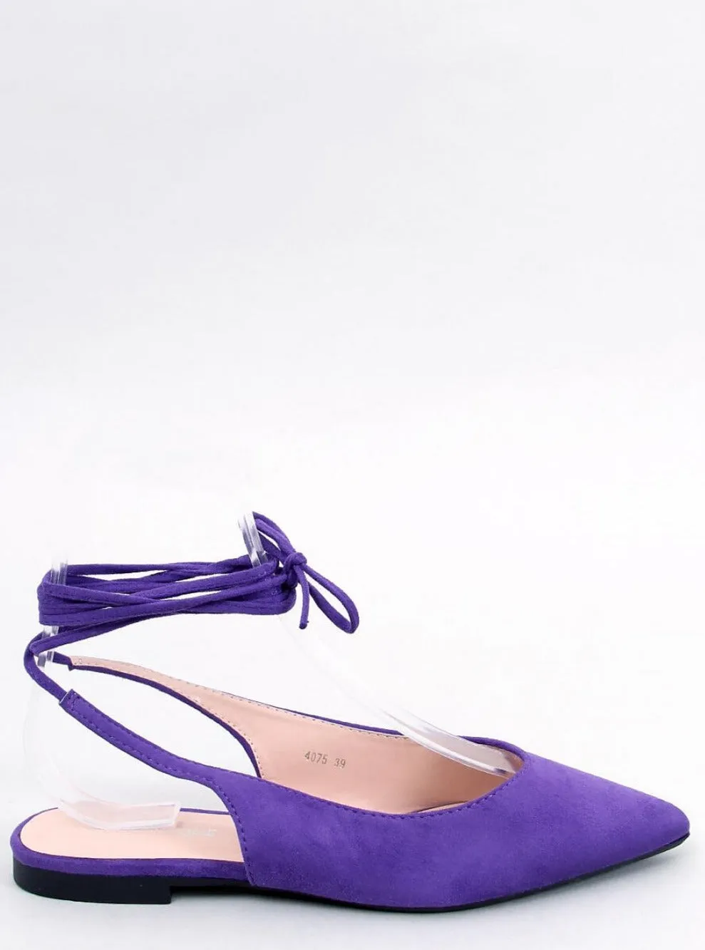 TEEK - Purple Suede Ballet Ankle Tie Flats