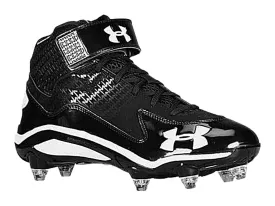 Under Armour Fierce MID D Black Football Cleats Shoes