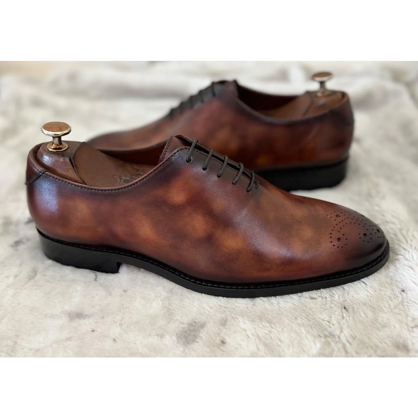 Wholecut Patina Oxfords Brown