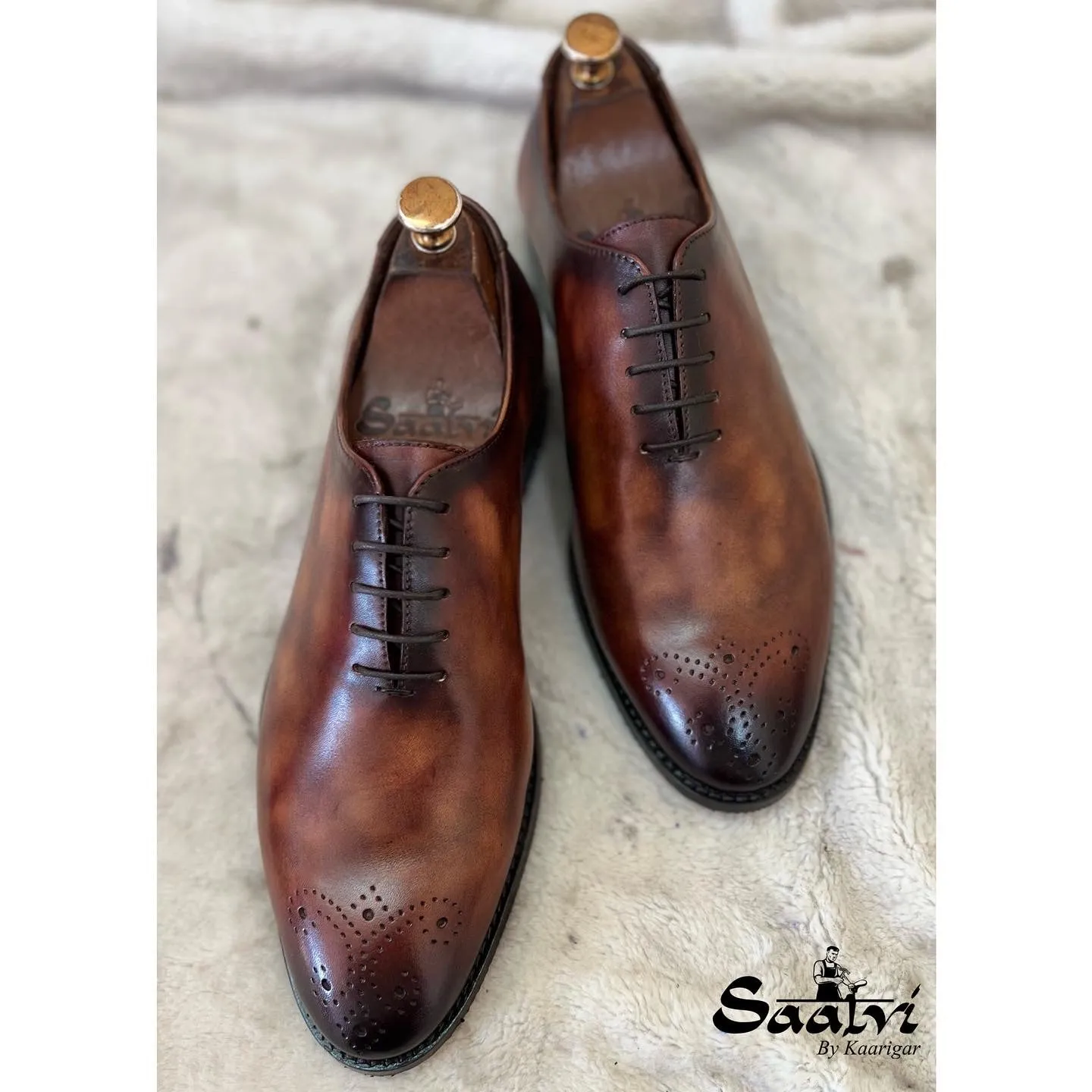 Wholecut Patina Oxfords Brown